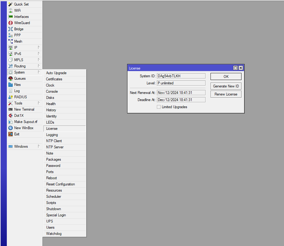 Mikrotik License